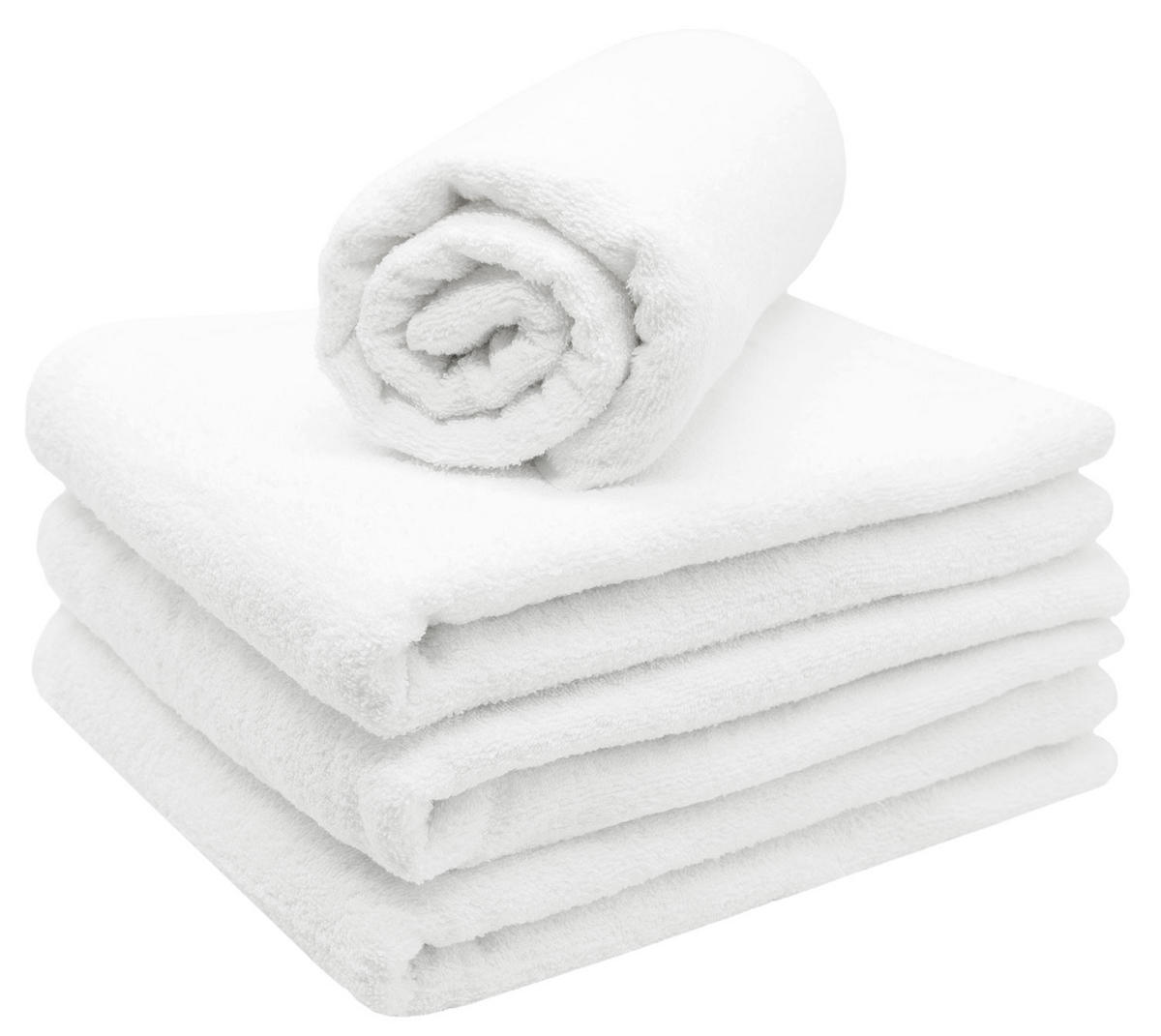 SAUNATUCH, 4er-Set, 70x180 cm, 80% Baumwolle, 20% Polyester, Weiß - Weiß, Naturmaterialien (70/180cm) - Zollner