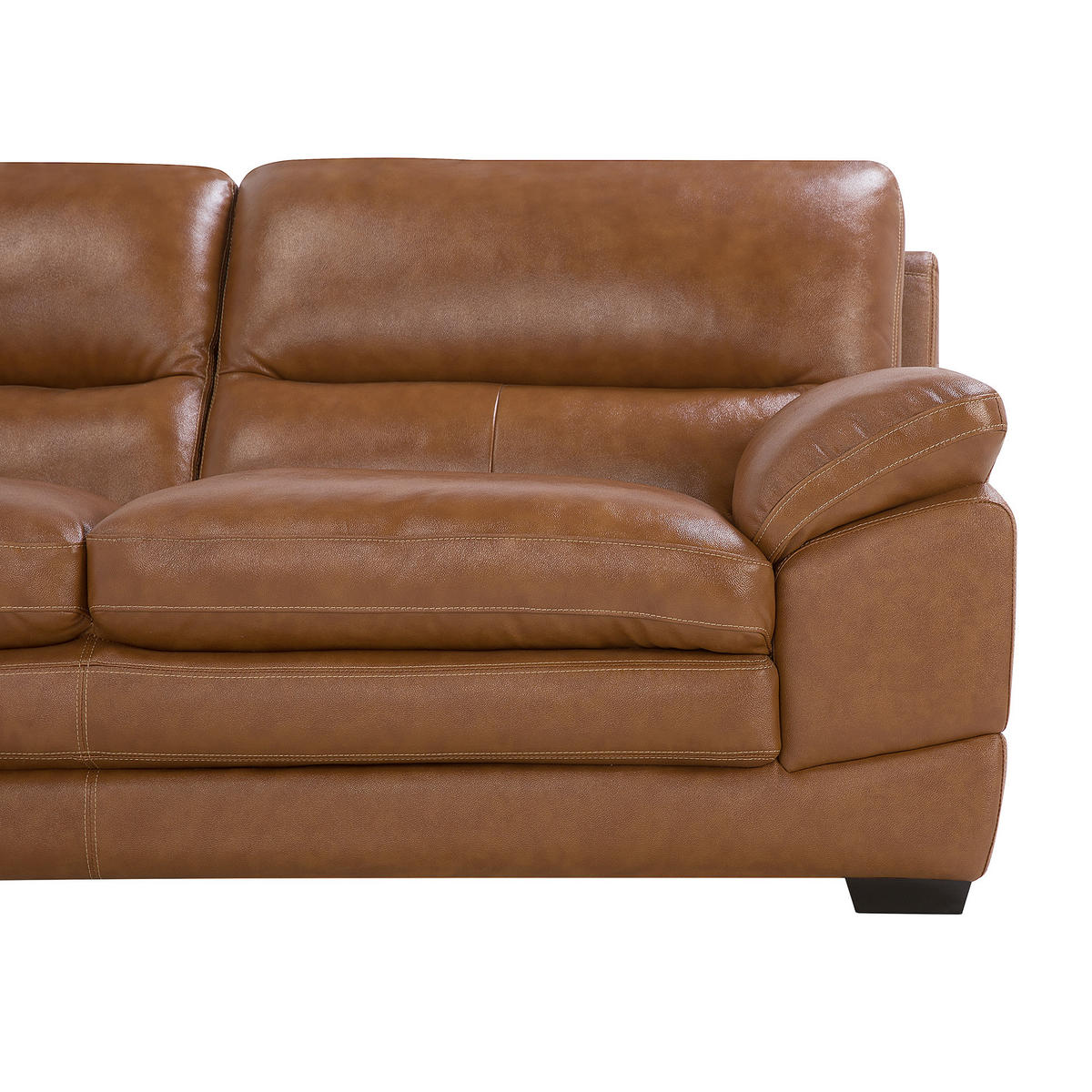 SOFA-SET 4-sitzer Leder Braun Horten - Braun, Leder/Kunststoff (200/89/85cm) - Beliani