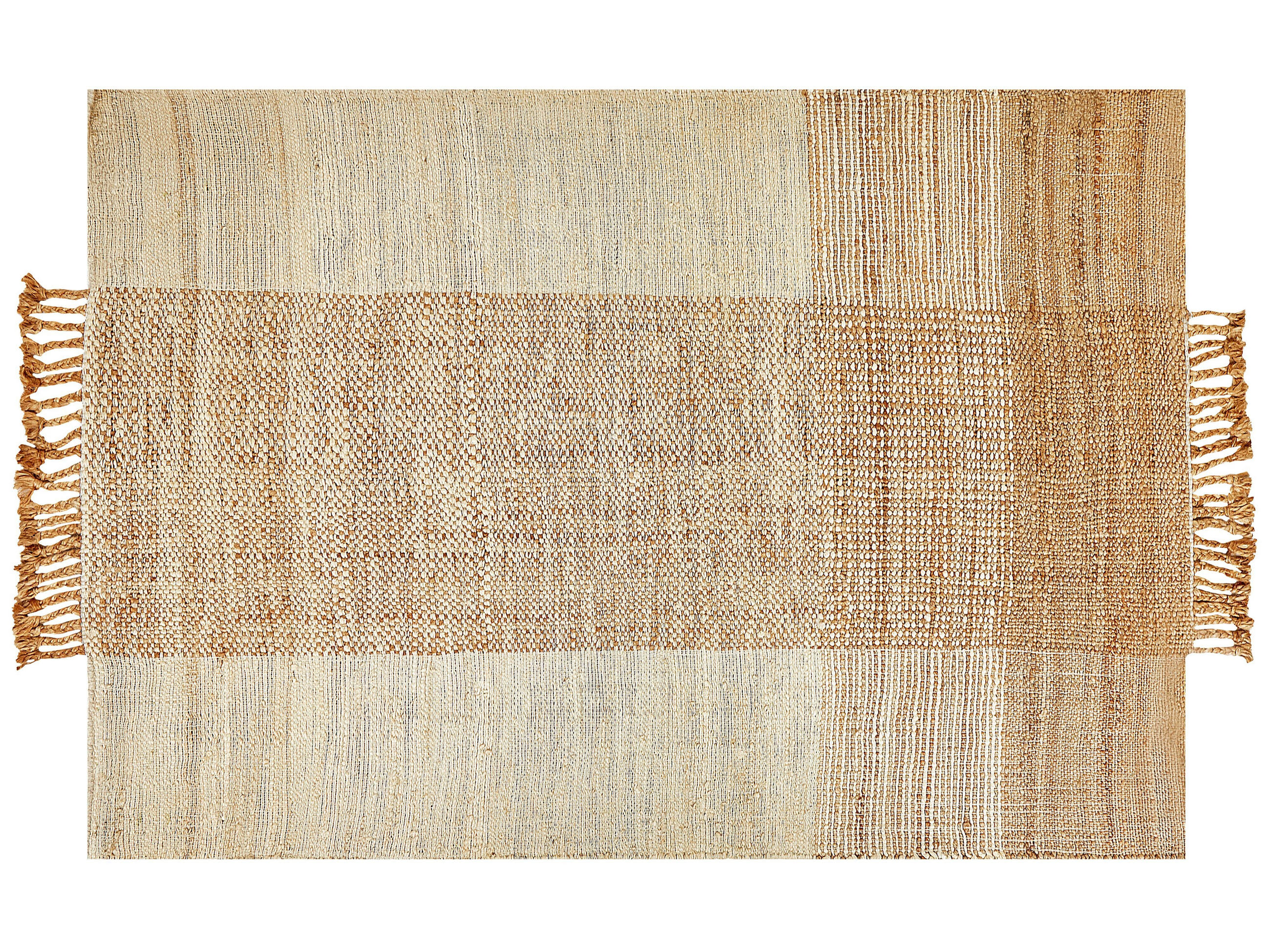 TEPPICH geflochten Hamzalar 230/160 cm - Beige, Naturmaterialien (160/230cm) - Beliani