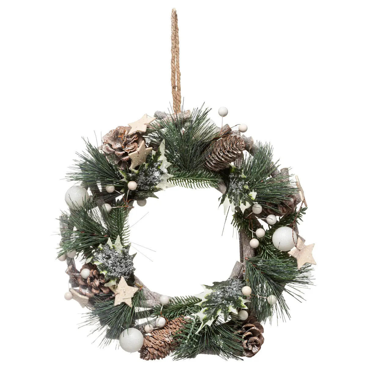 WEIHNACHTSKRANZ aus Naturmaterialien 32/9,5/32 cm - Multicolor, Holz (9.5/32/32cm) - Atmosphera Createur d´interieur