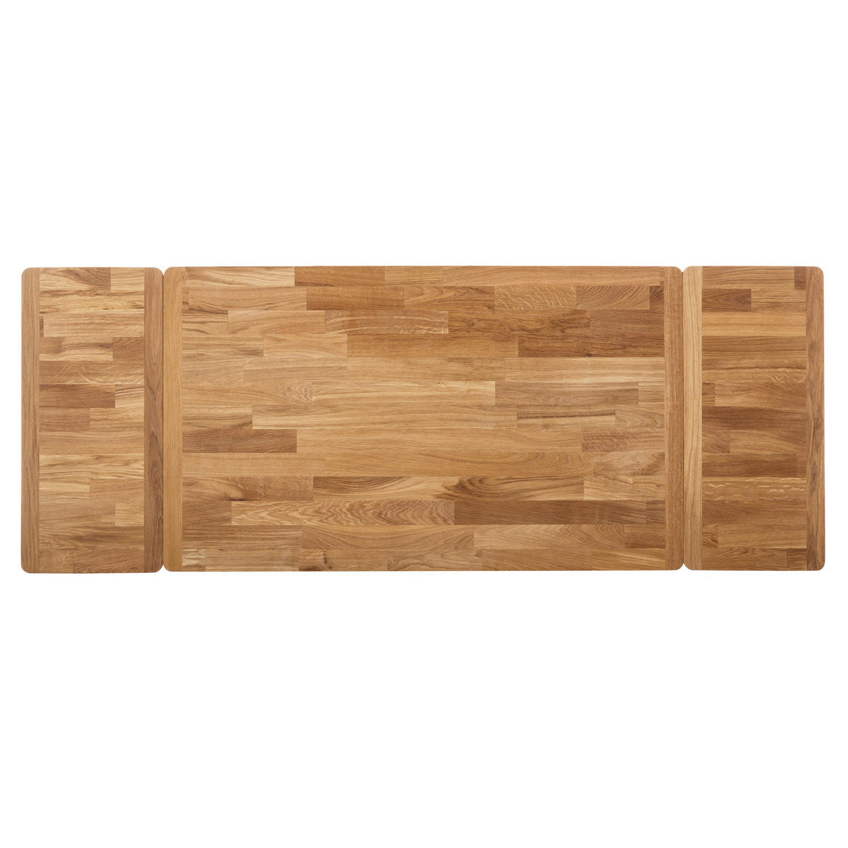 ESSTISCH mit Ansteckplatten - Eiche massiv - Eichefarben, Holz (65/110/77cm) - home24