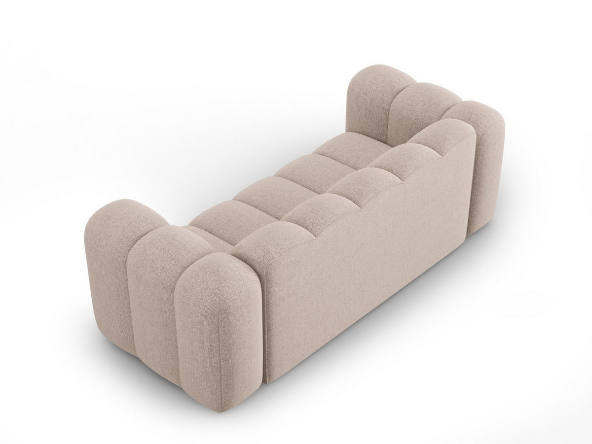 SOFA Lupine aus Chenille-Stoff beige 2 Sitzplätze - Beige, Textil (95/70/200cm) - Micadoni