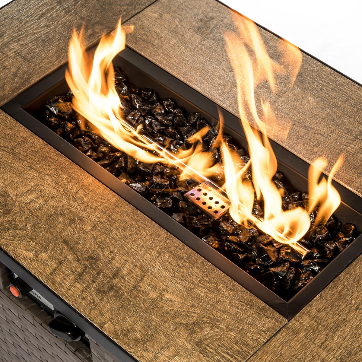 FEUERSTELLENZUBEHÖR Schwarz - Schwarz, Glas (29.8/7.6/7.6cm) - Teamson Home