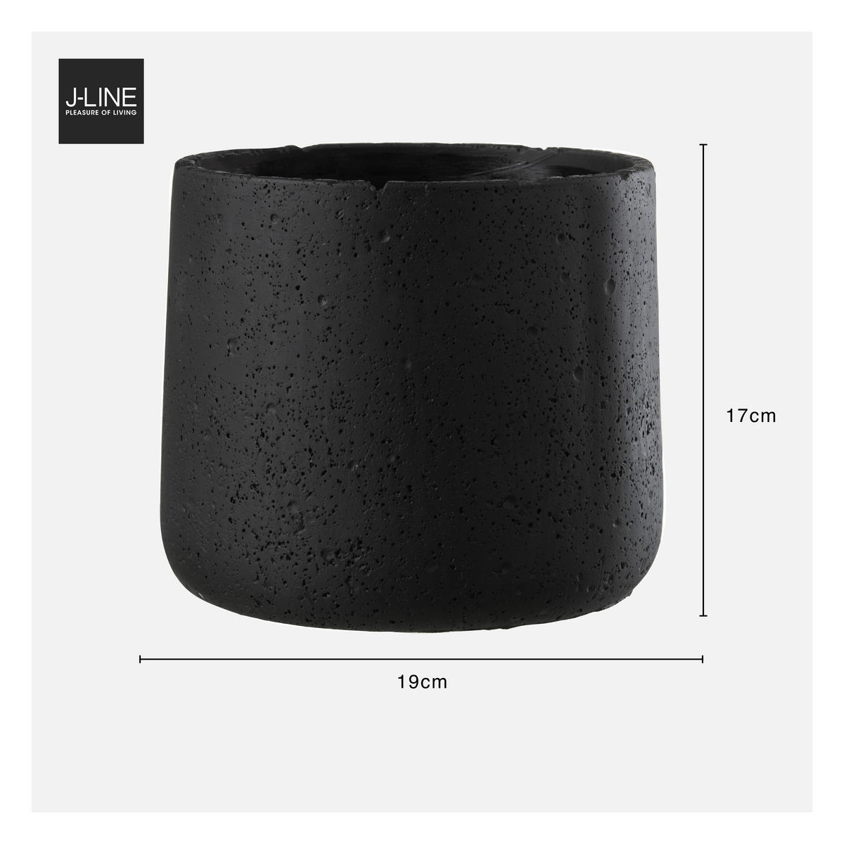 BLUMENTOPF POTINE - Töpferei - Schwarz - L - Ø 19 cm - Schwarz, Keramik (19/17cm) - J-Line