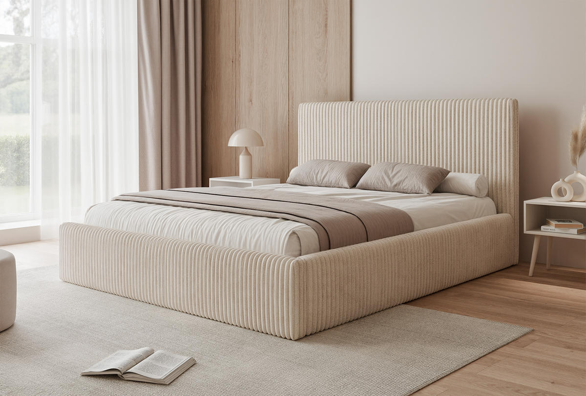 POLSTERBETT Fiugii 140x200 cm, Weiß - Weiß, Textil (140/200cm) - Fedve