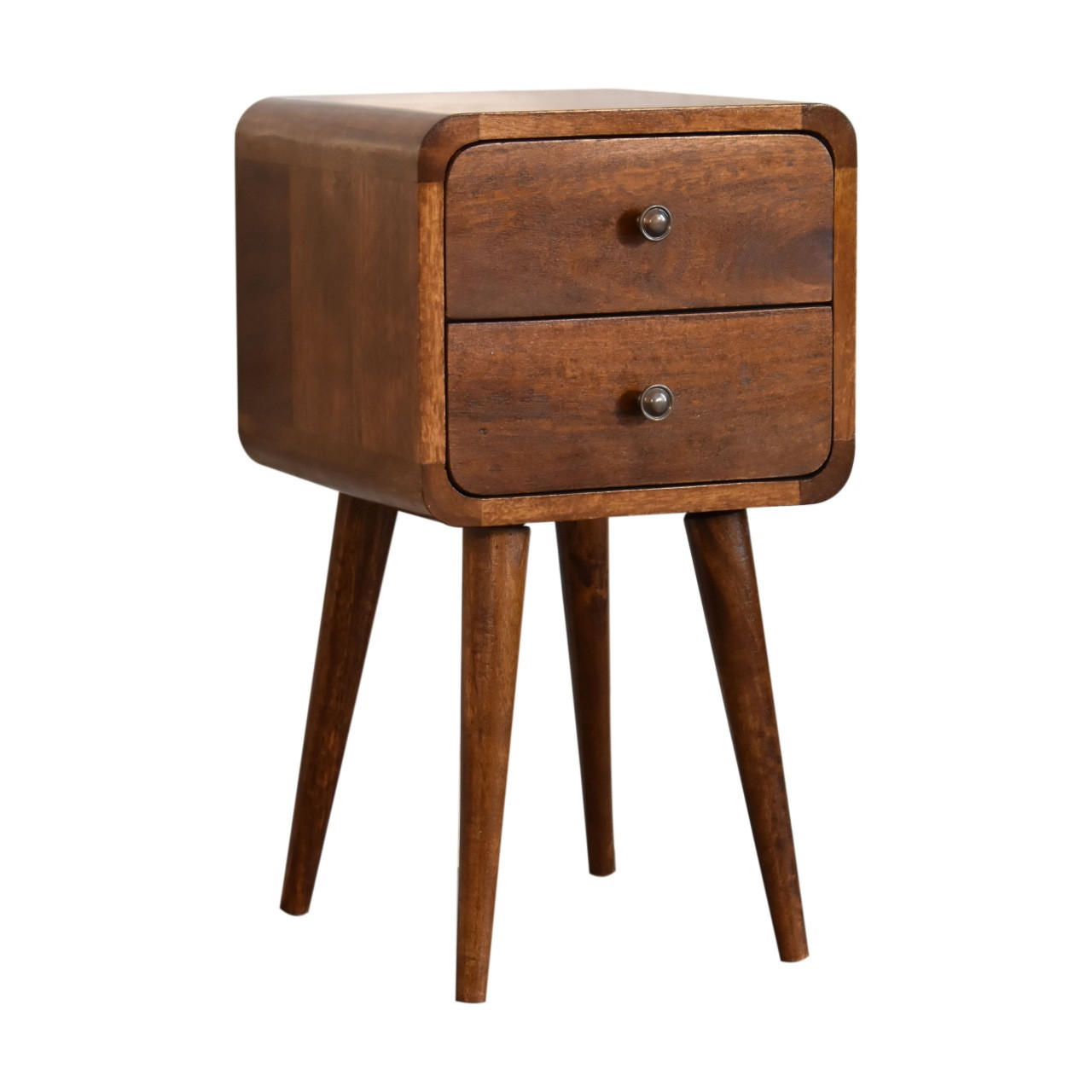 NACHTTISCH aus Massivholz - Messingfarben/Braun, Holz/Metall (30/55/30cm) - Artisan Furniture