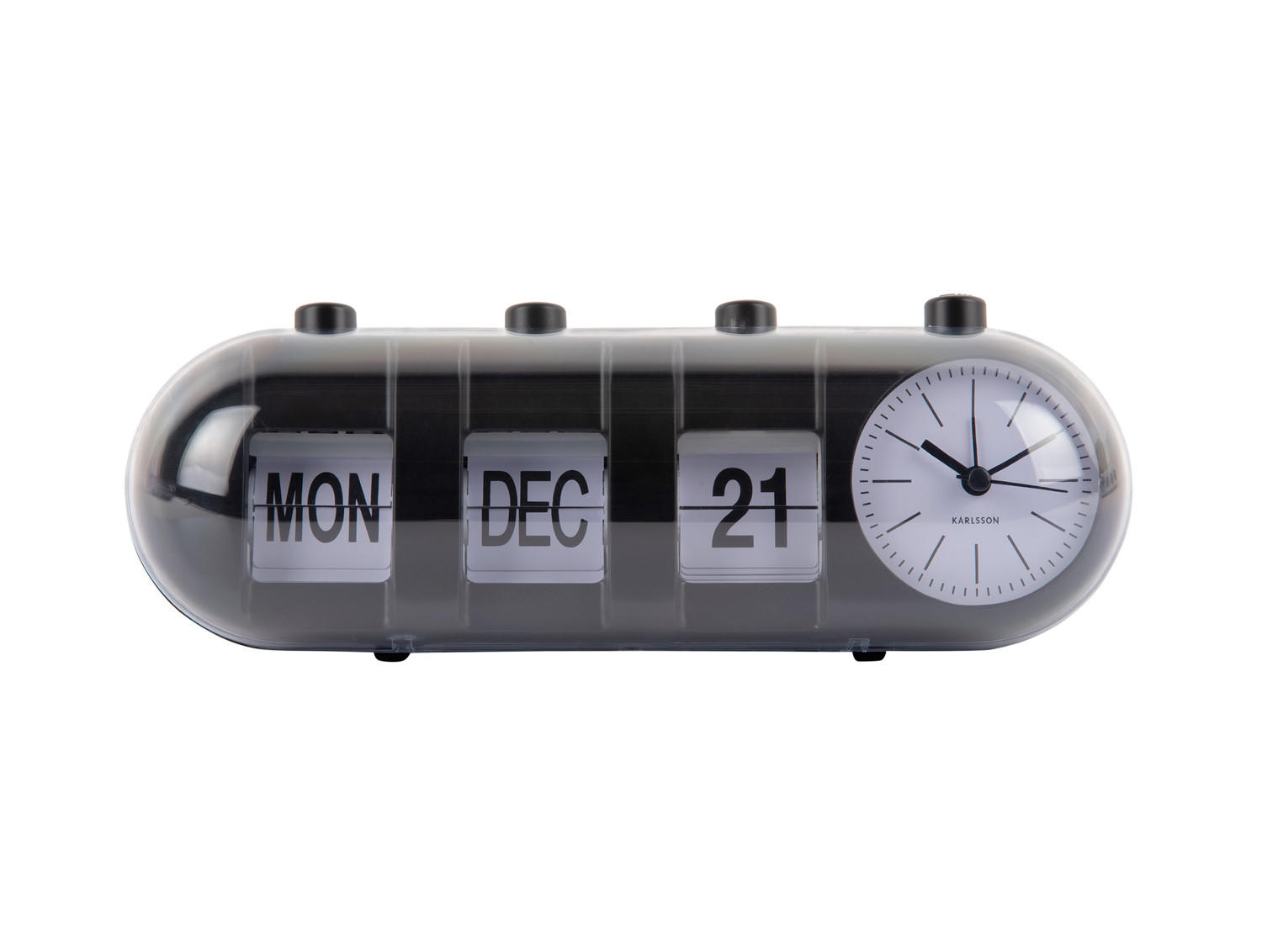 WECKER Retro Tube Calendar Flip 26/9/9.3 cm - Schwarz, Kunststoff (9/9.3/26cm) - Karlsson