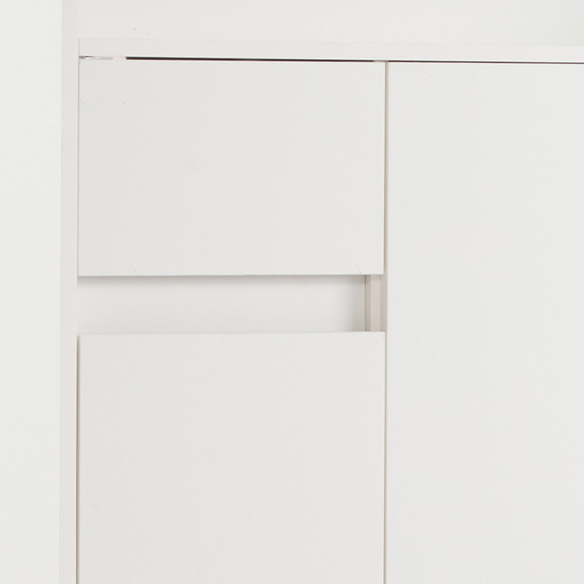 SCHUHSCHRANK aus Spanplatte 90x35x99cm in Weiß mit Massivholzbeinen - Weiß, Holzwerkstoff (90/99/35cm) - Modfu
