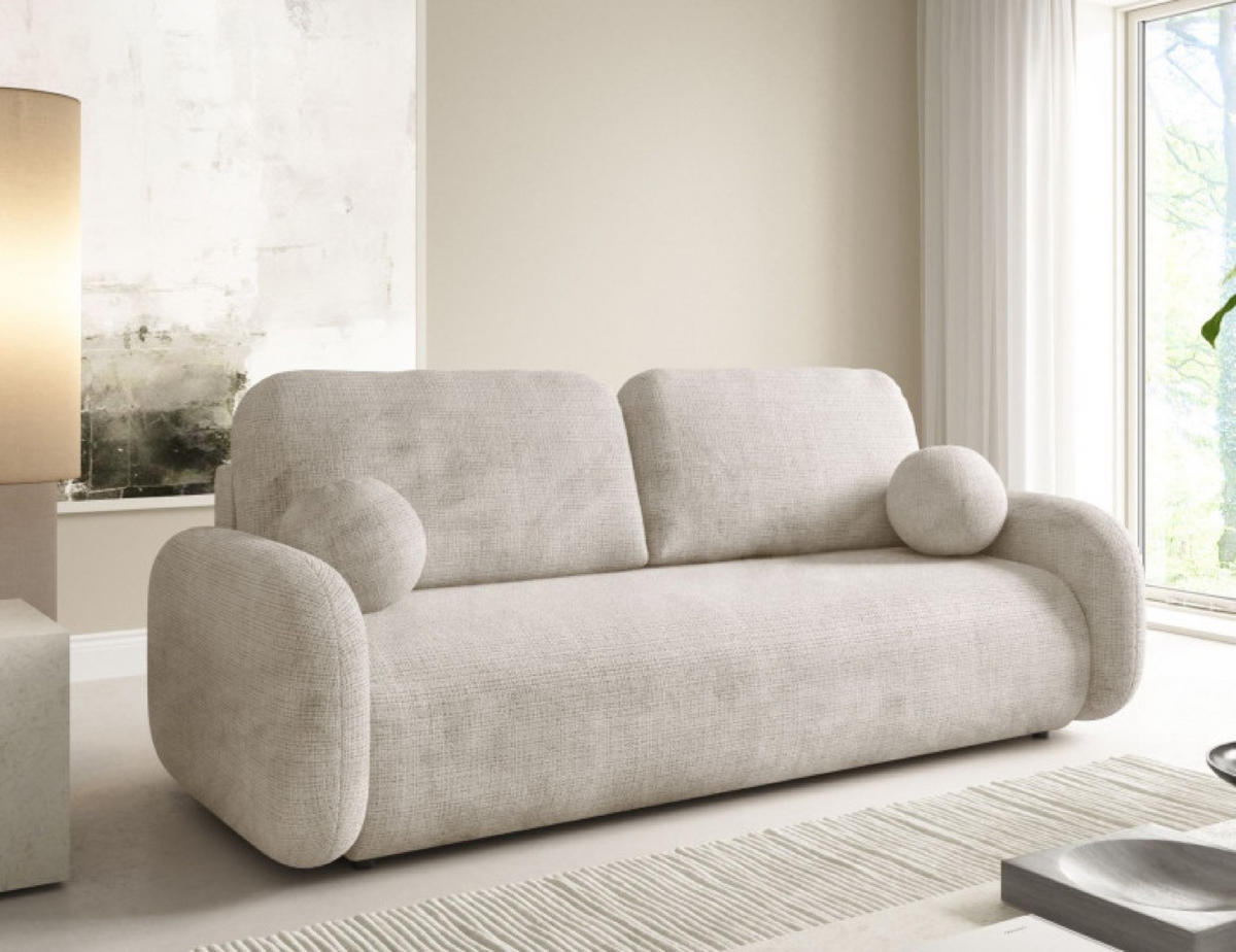 SOFA Beige LEON Mit Schlaffunktion Cremona 14 - Beige, Textil (220/90/92cm) - Sepro Meble