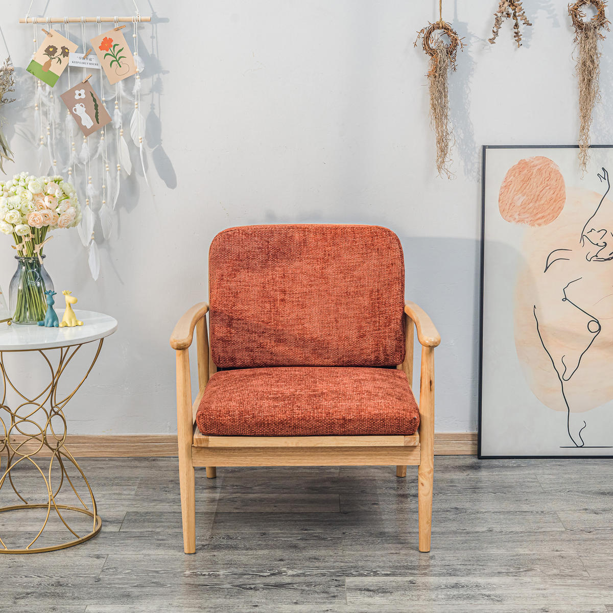 SESSEL Holz Terrakotta - Rot, Holz (70.5/79.5/73cm) - Nordlys