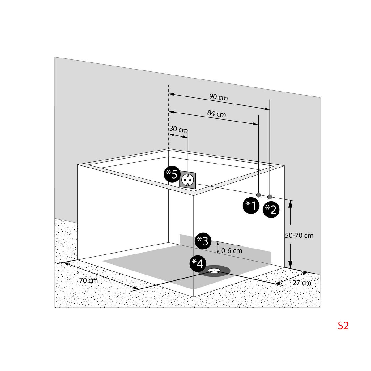 SITZBADEWANNE Senioren Wanne mit Tür S08-B-L 110x68cm - Weiß, Glas/Kunststoff (68/114/110cm) - AcquaVapore by Sandra Jentho