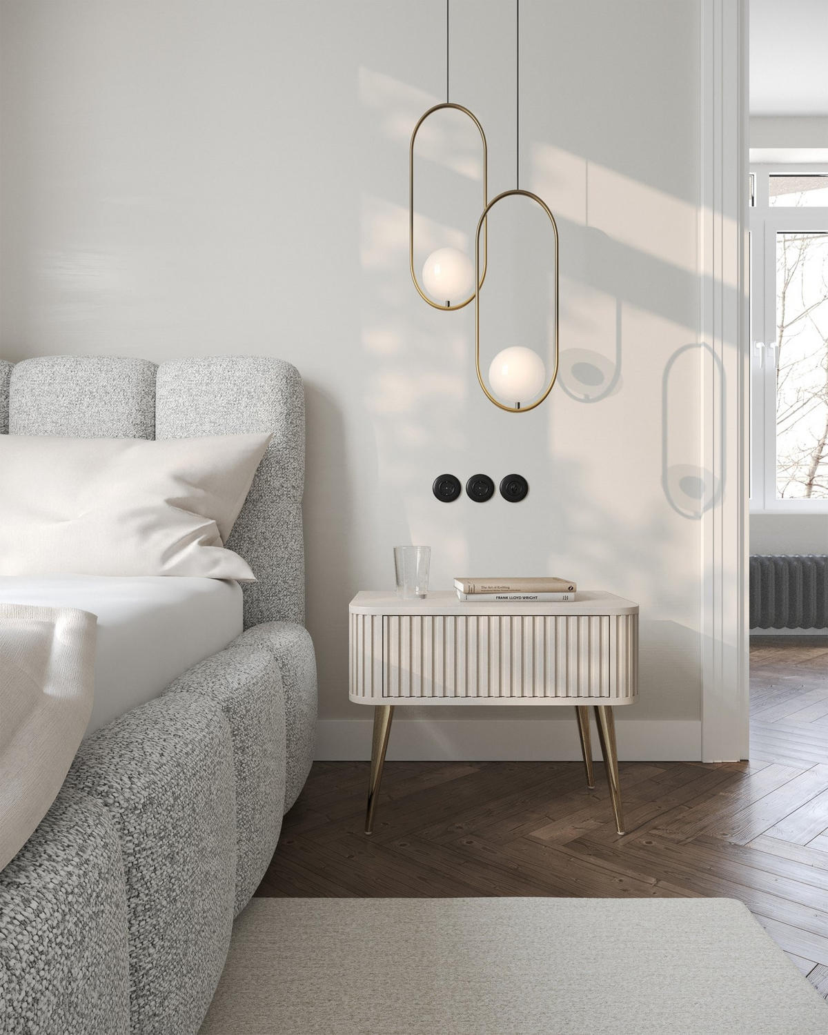NACHTTISCH Ovarlo Greige 63 cm - Taupe/Goldfarben, Holzwerkstoff/Metall (63.2/49.2/38cm) - Selsey