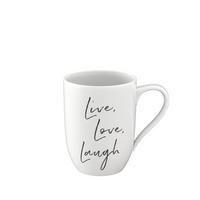 BECHER MIT HENKEL 'LIVE LOVE LAUGH' Statement weiß 290 ml - Weiß, Keramik (0.29L) - Villeroy & Boch