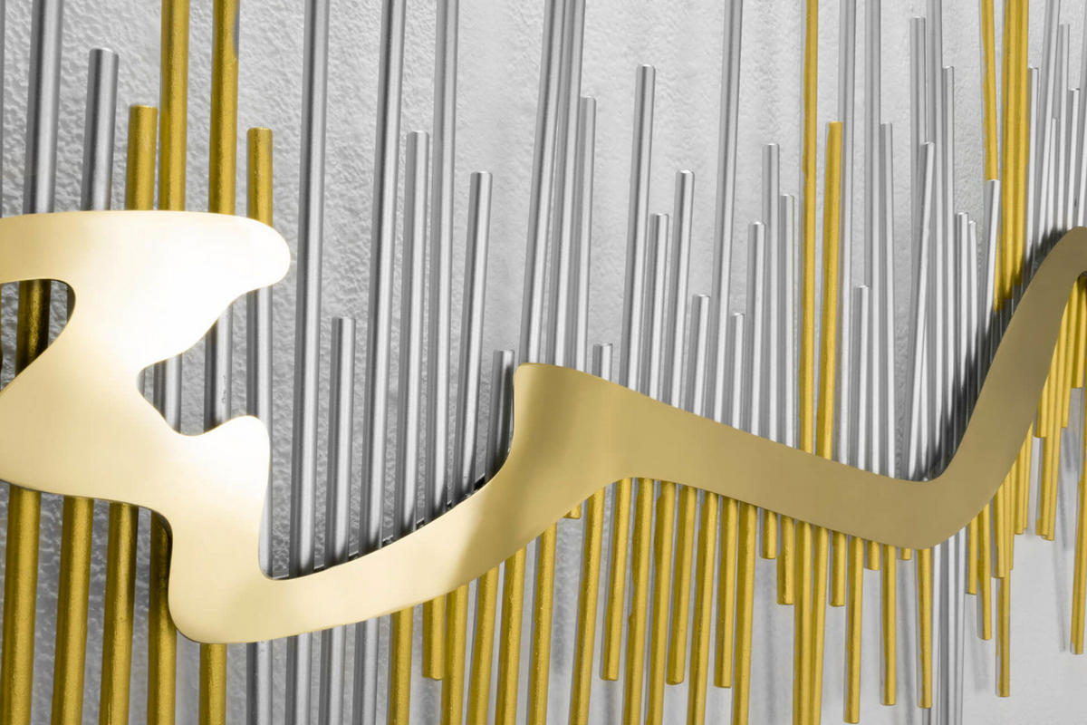 WANDDEKO Gold 107/53 cm - Silberfarben/Goldfarben, Metall (4.9/53/5cm) - KUNSTLOFT