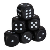 6xSCHAUMSTOFFWÜRFEL - Schwarz, Kunststoff (7.5/7.5cm) - Relaxdays