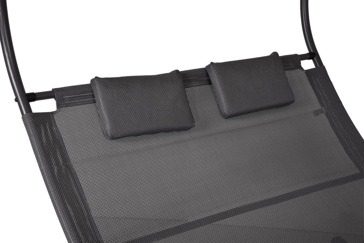 DOPPEL-SCHAUKELLIEGE Amina Anthrazit - Anthrazit, Kunststoff (138/160/200cm) - DELUKE