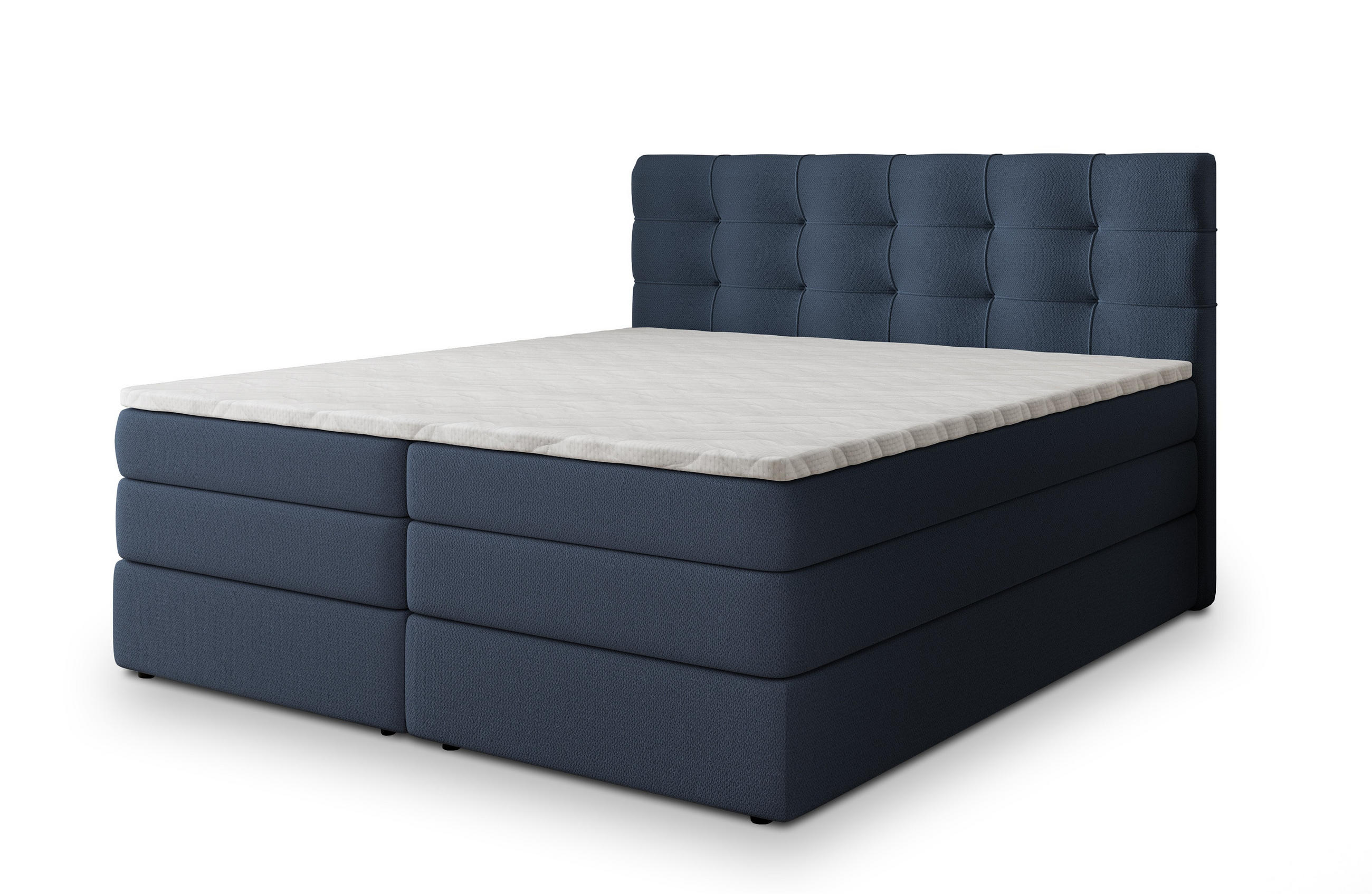 POSTEL BOXSPRING AREZI 140x200 cm, s matrací a úložným prostorem, modrá - modrá, kompozitní dřevo/textil (140/200cm) - MASSENO