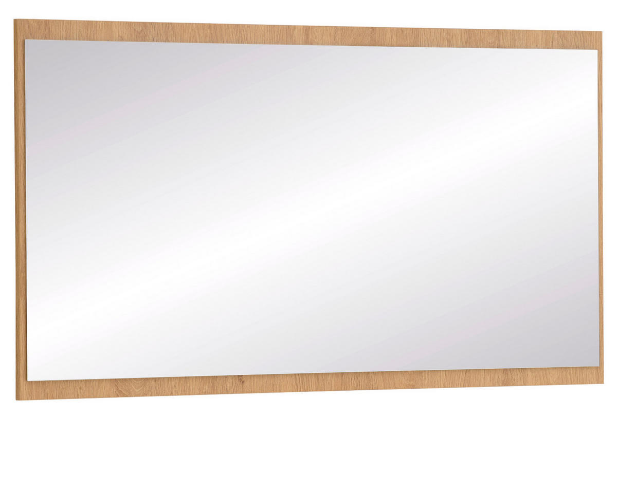 GARDEROBENSPIEGEL Stone Eiche 105 x 58 cm, Wandspiegel rechteckig - Eichefarben, Glas/Holzwerkstoff (105/58/2cm) - Furn.Design