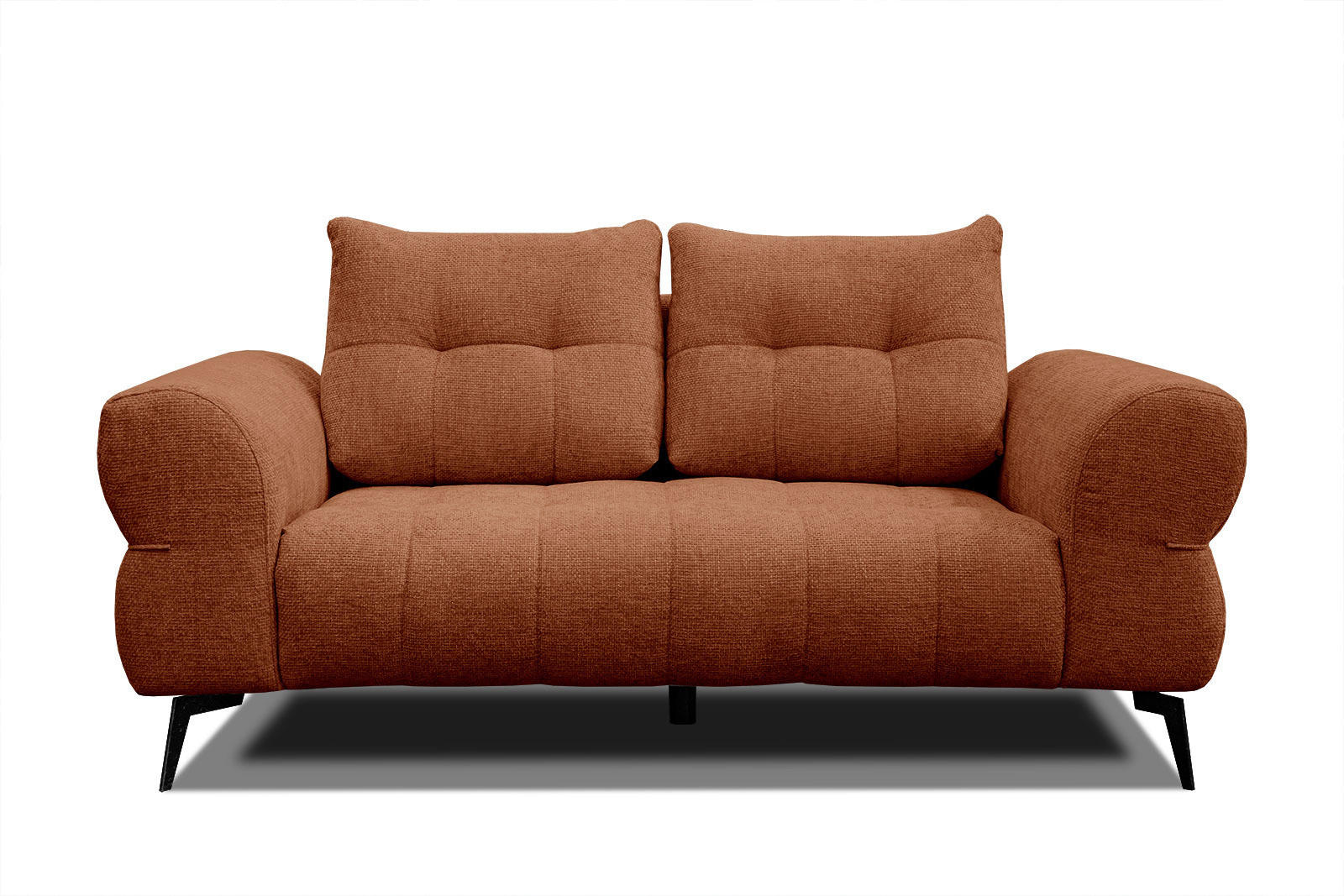 SOFA SALVINI 2-Sitzer, dunkelorange - Dunkelorange/Schwarz, Holzwerkstoff/Textil (176/88/99cm) - Courtois Laville