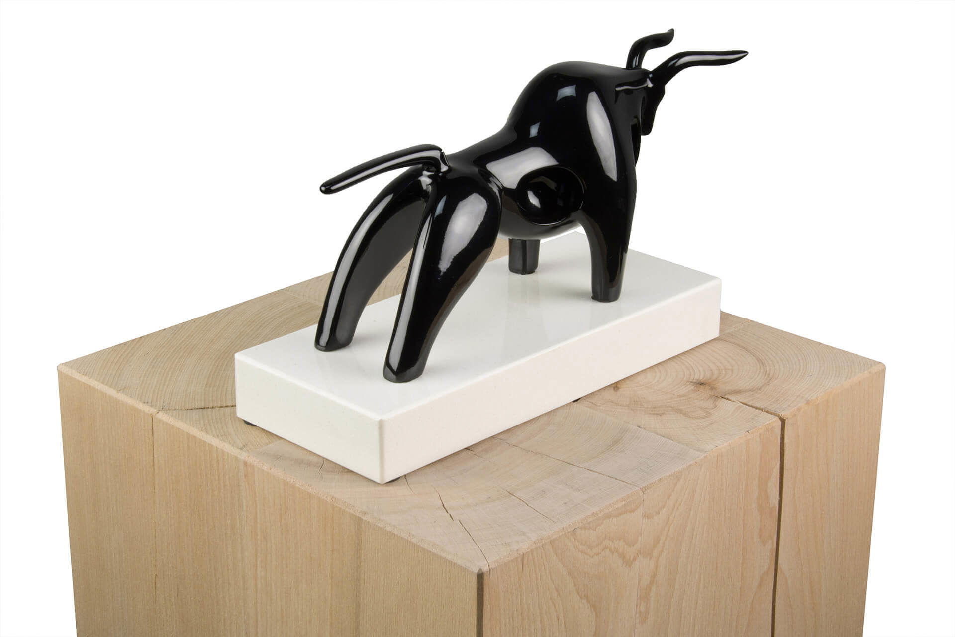 SKULPTUR Weiß 28/16 cm - Schwarz, Stein (28/16/10cm) - KUNSTLOFT