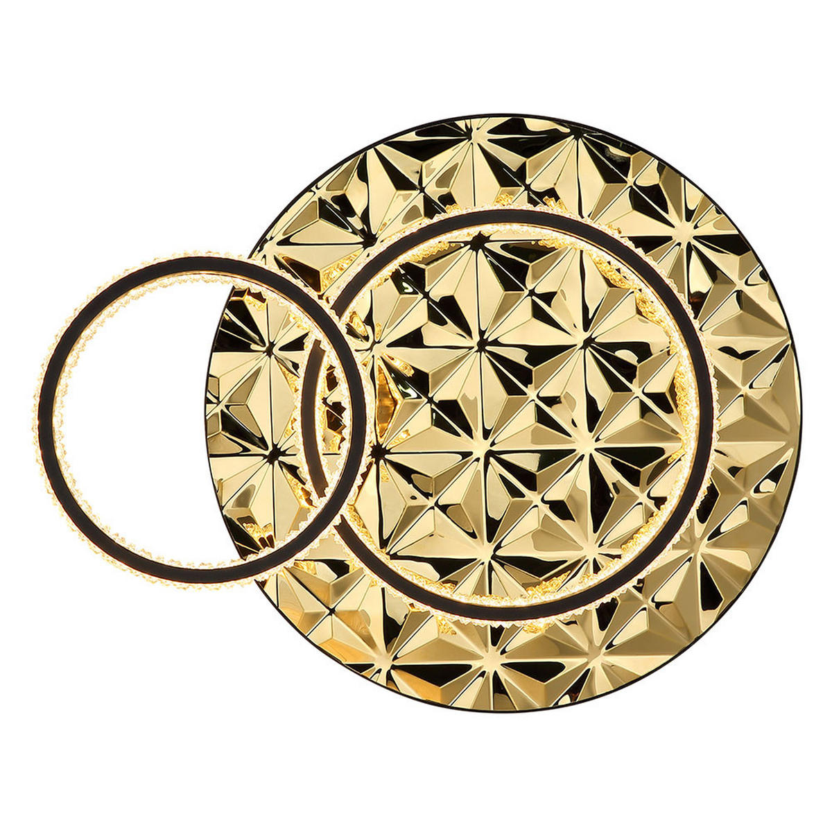 LED DECKENLEUCHTE Aluminium Gold Kristalloptik - Goldfarben, Metall (50.5/40/14cm) - Globo Lighting