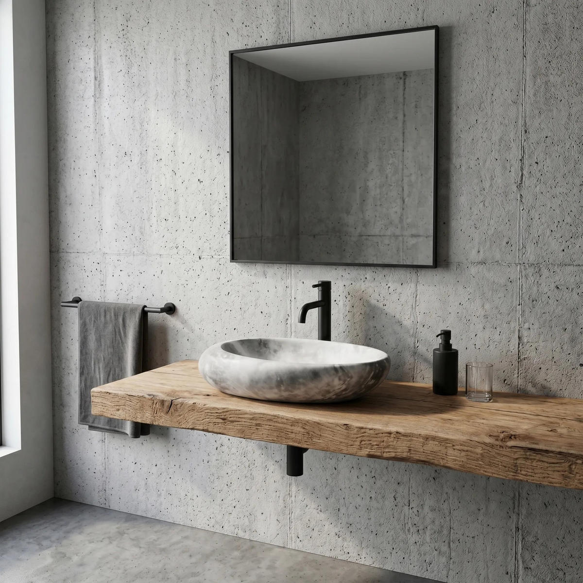 AUFSATZWASCHBECKEN Rea Roxy C Stone L.grey - Weiß, Keramik (31/13.5/49cm) - REA