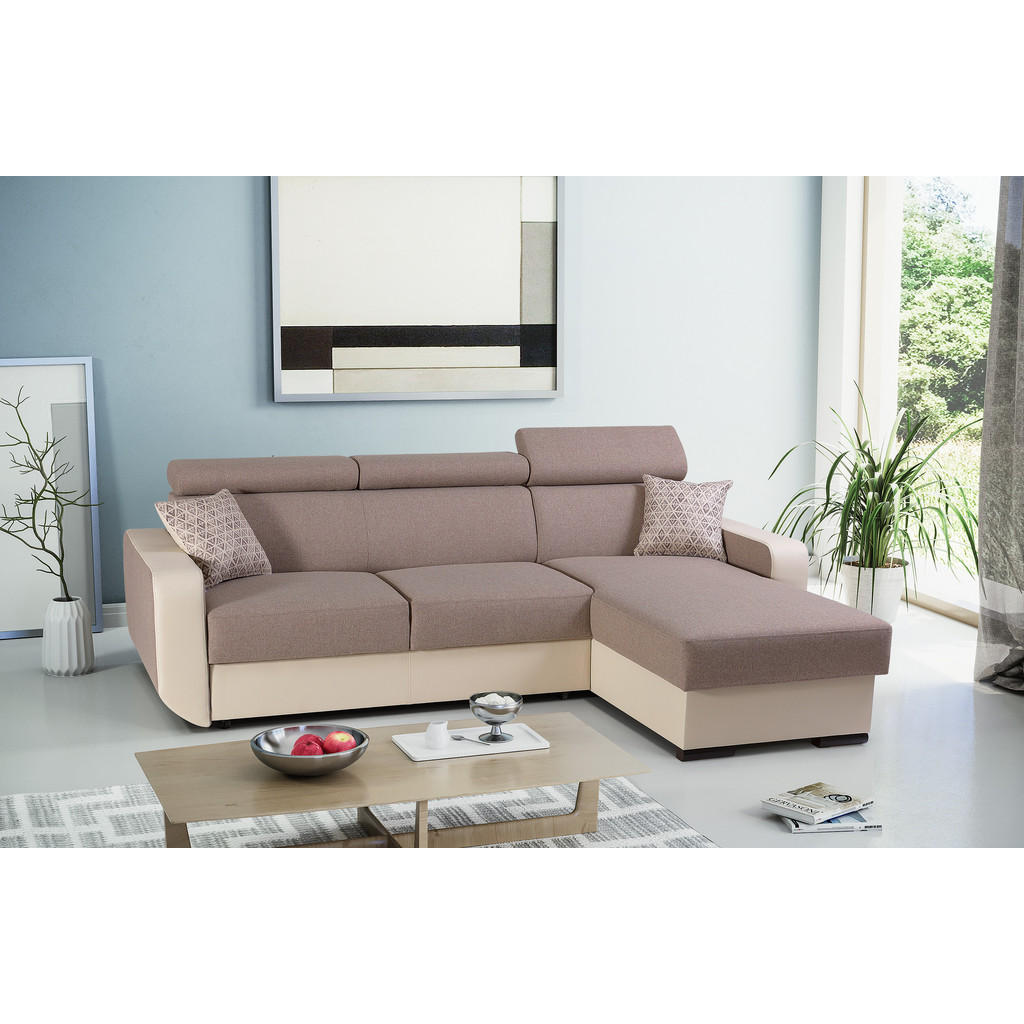 Thumbnail - Möblo Ecksofa, Beige, Weiß, Textil, 4-Sitzer, L-Form,L-Form, 236x165 cm, Wohnzimmer, Sofas & Couches, Wohnlandschaften, ...