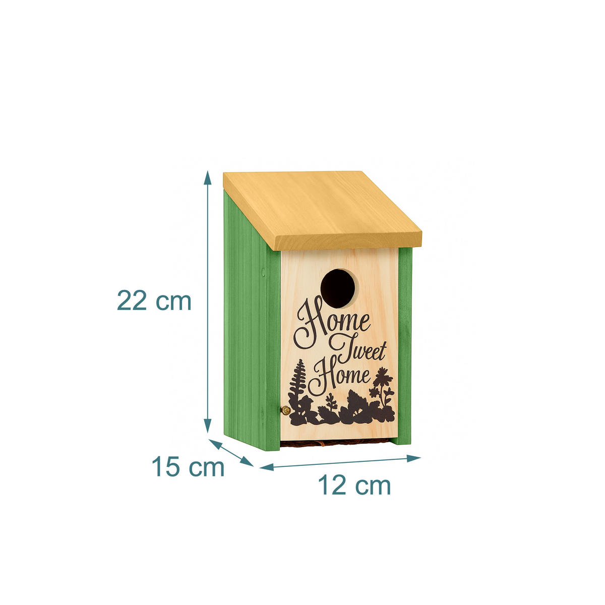 NISTKASTEN - Grün, Holz/Metall (12/22/15cm) - Relaxdays