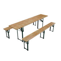 BIERZELTGARNITUR Passau 3-tlg. - Braun, Holz/Metall - Juskys