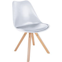 STUHL Kunststoff weiß - Naturfarben/Weiß, Holz/Kunststoff (48/81/54cm) - CLP