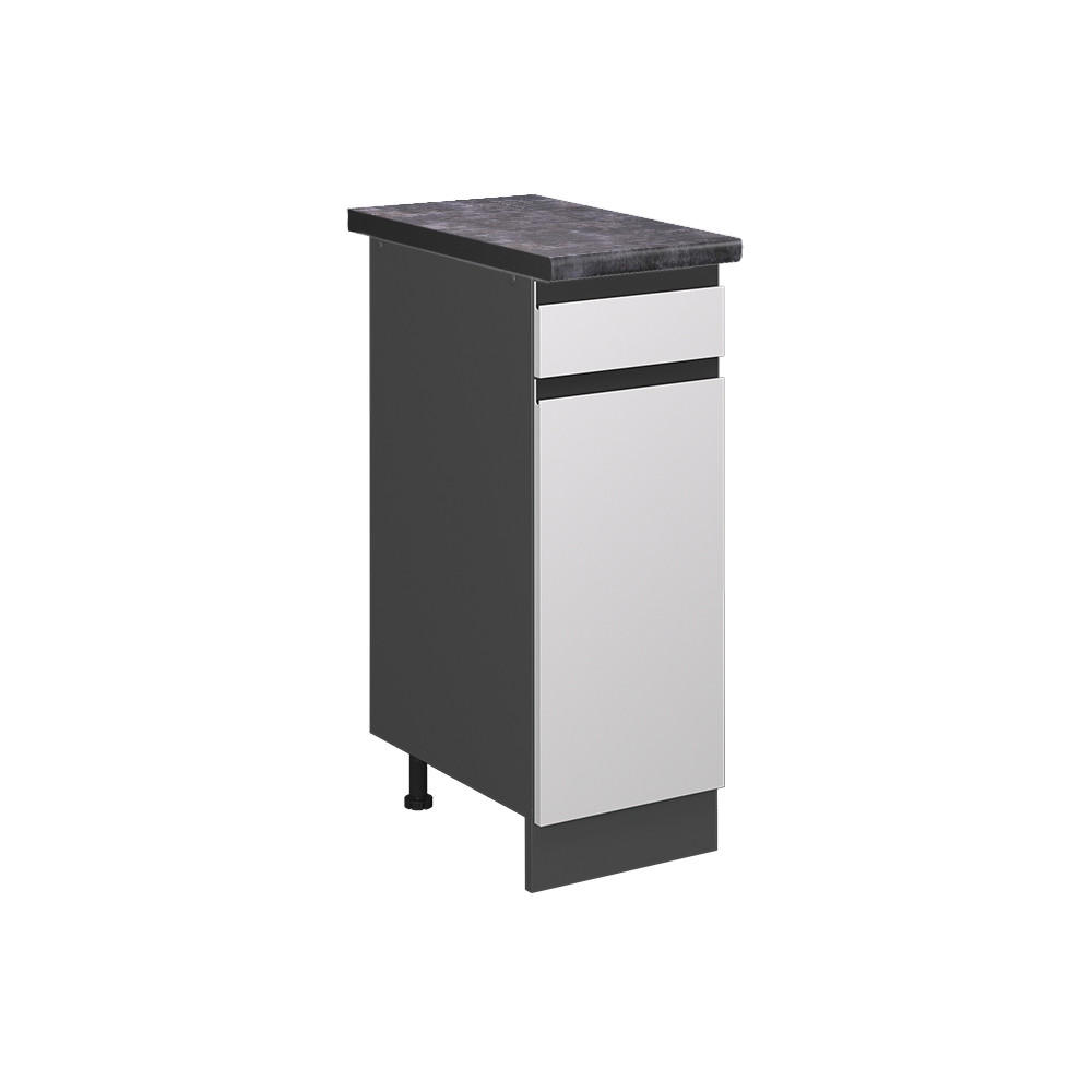 KÜCHENUNTERSCHRANK R-Line Weiß 30 cm, AP Anthrazit - Anthrazit/Weiß, Holzwerkstoff (30/81.6/60cm) - Vicco