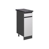 KÜCHENUNTERSCHRANK R-Line Weiß 30 cm, AP Anthrazit - Anthrazit/Weiß, Holzwerkstoff (30/81.6/60cm) - Vicco