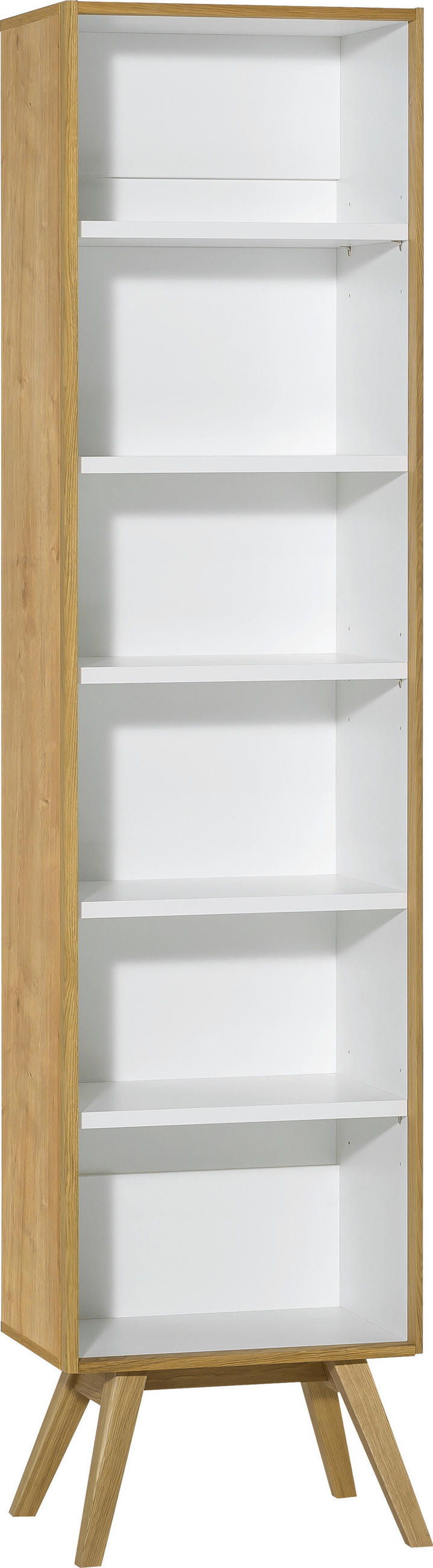 BÜCHERREGAL SCHMAL NATURE - Weiß, Holzwerkstoff (51/208/35cm) - Vox Möbel