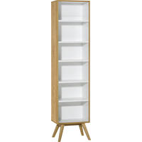 BÜCHERREGAL SCHMAL NATURE - Weiß, Holzwerkstoff (51/208/35cm) - Vox Möbel