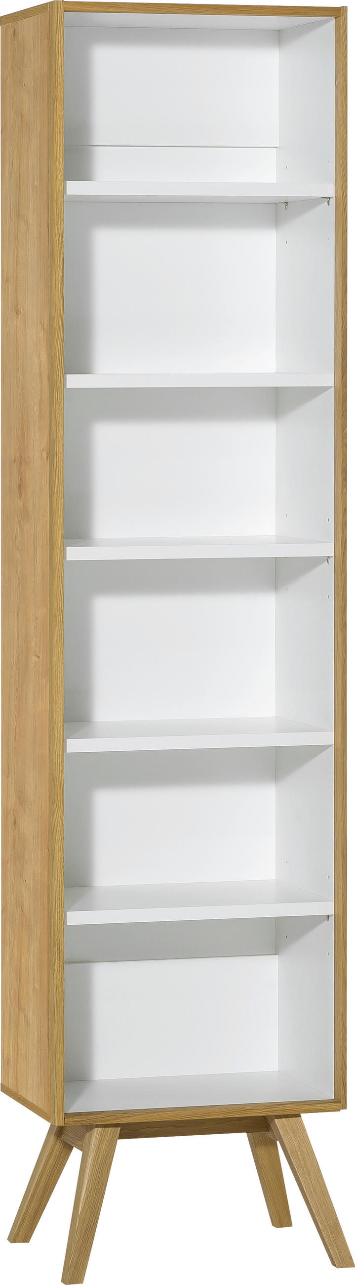 BÜCHERREGAL SCHMAL NATURE - Weiß, Holzwerkstoff (51/208/35cm) - Vox Möbel