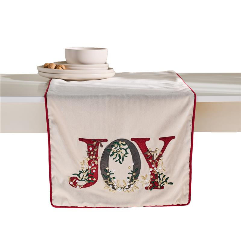 TISCHLÄUFER Bestickter JOLINO, 45x180 cm, Weiß, Weihnachten Deko Tischdecke, Christmas - Weiß, Textil (180/45/1cm) - home&you