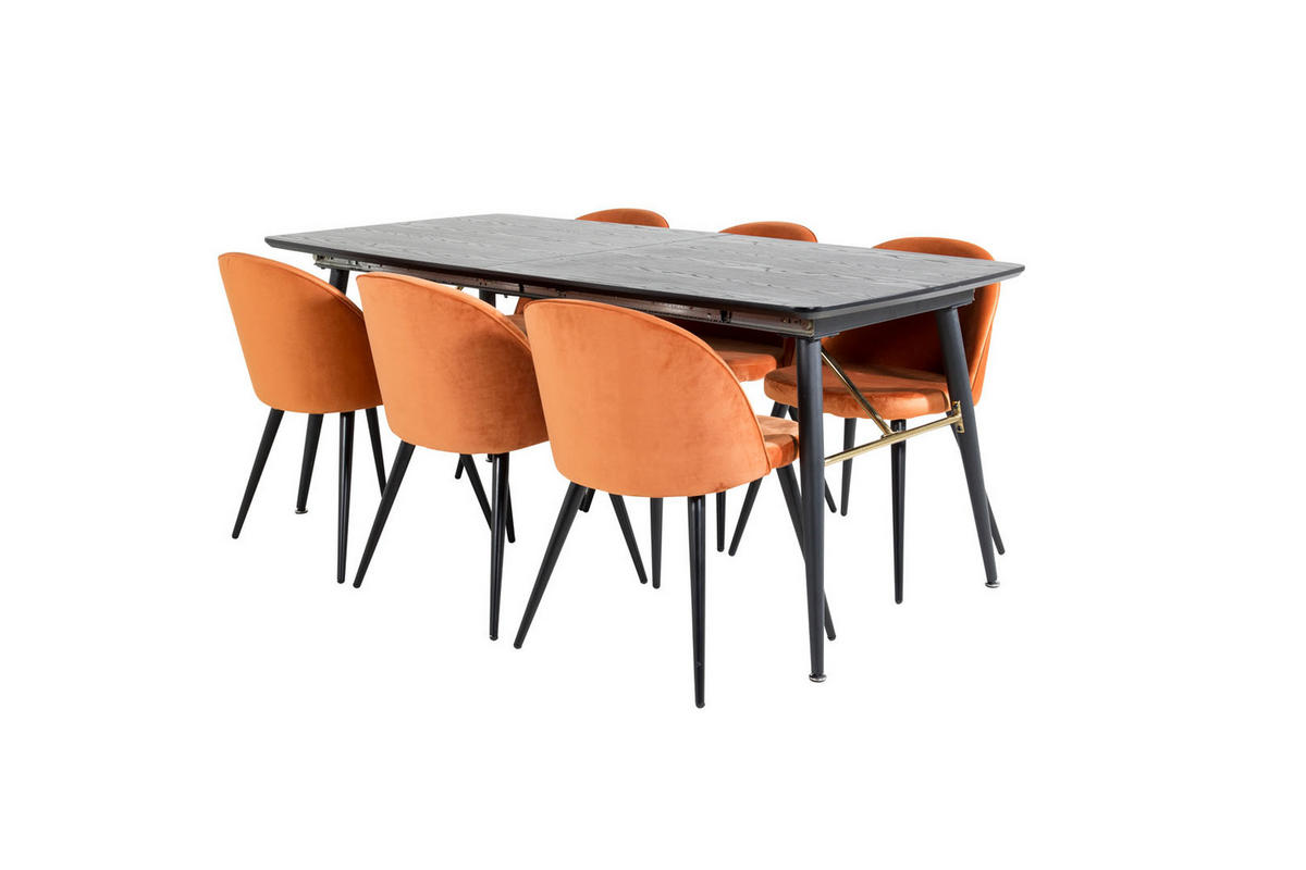 TISCHGRUPPE Orange - Orange, Holzwerkstoff (85/76/180cm) - ebuy24