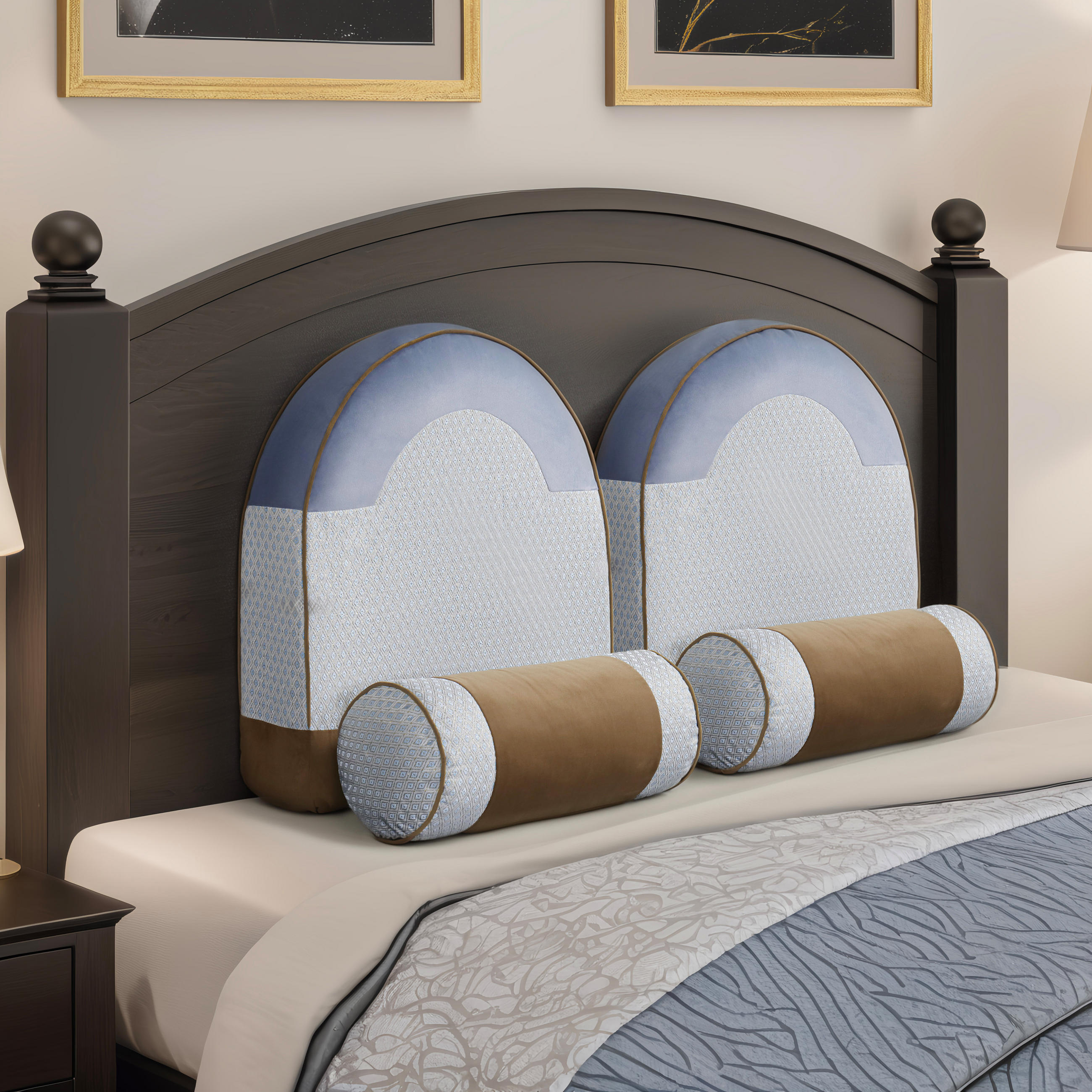 RÜCKENKISSEN Cord-Texturstoff Hellblau 2er-set - Hellblau, Textil (16/62cm) - Vercart