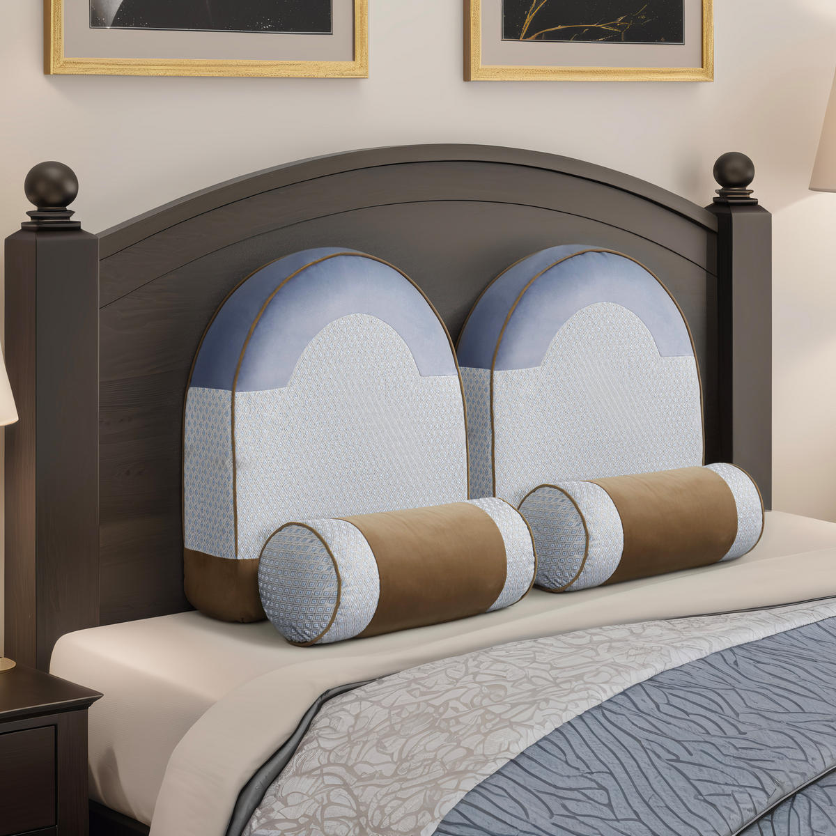 RÜCKENKISSEN Cord-Texturstoff Hellblau 2er-set - Hellblau, Textil (16/62cm) - Vercart