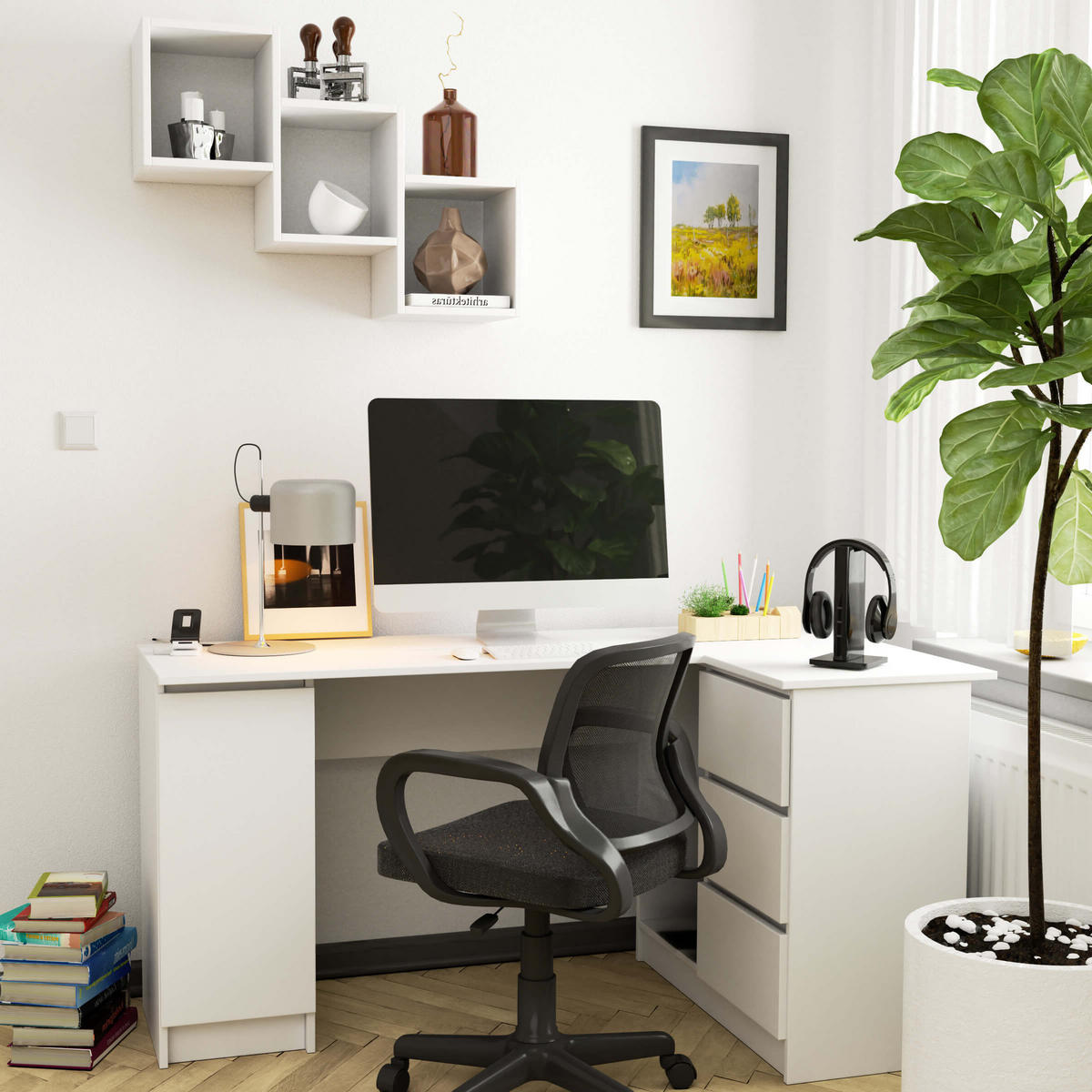 WANDREGAL Weiß 55/78/20 - Weiß, Holzwerkstoff (78/55/20cm) - RAUMHIRSCH FURNITURE