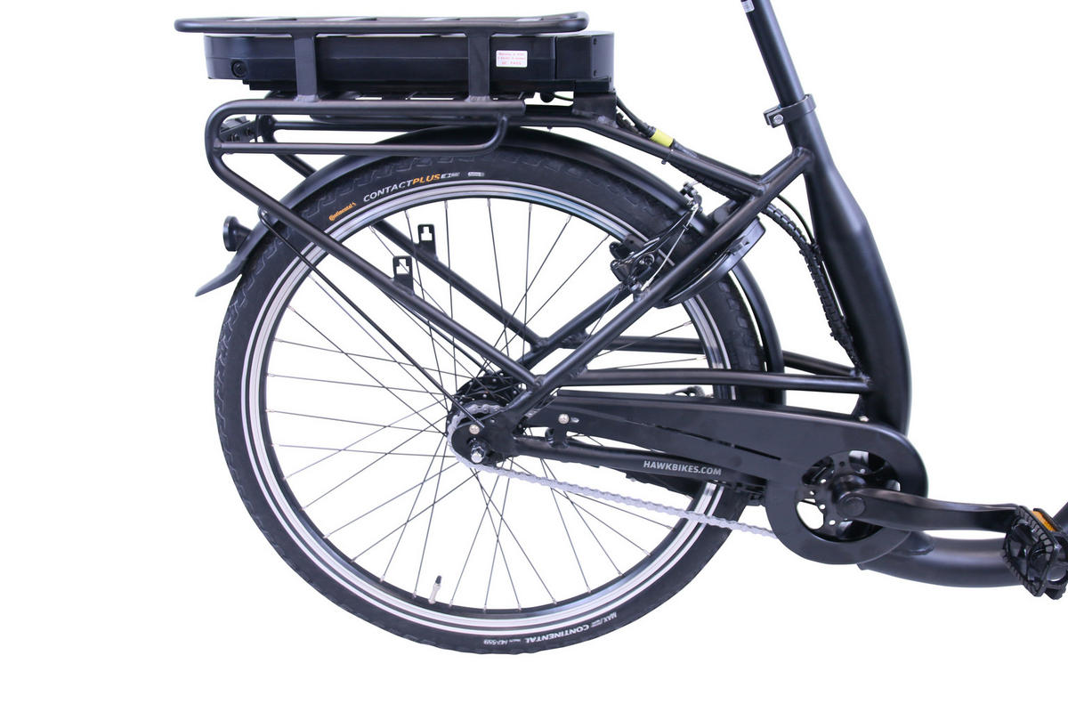 E-CITY Comfort E-Bike Schwarz 7 Gang 26 Zoll Gr:44cm - Schwarz, Metall (44cm) - Hawk Bikes