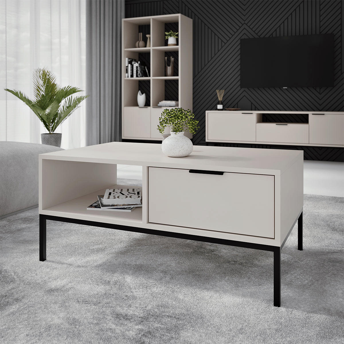 KLUBSKA MIZICA Seattle Kašmir - bež, leseni material (60/80/45.4cm) - Petits-meubles