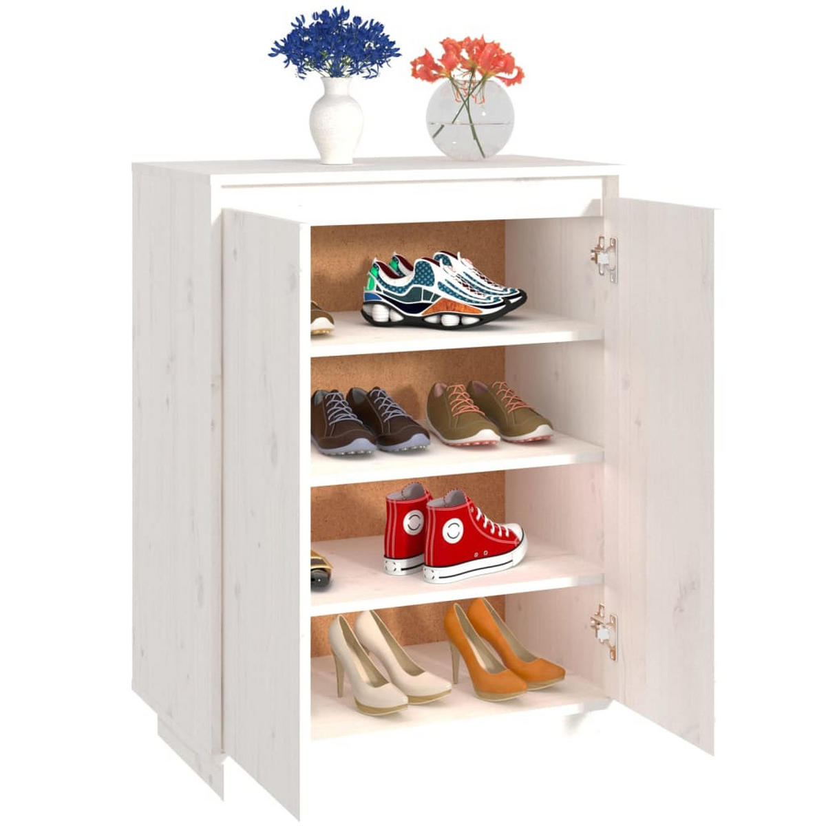 SCHUHSCHRANK Castrop 60/35/80 cm - Weiß, Holzwerkstoff (60/80/35cm) - Nettlife