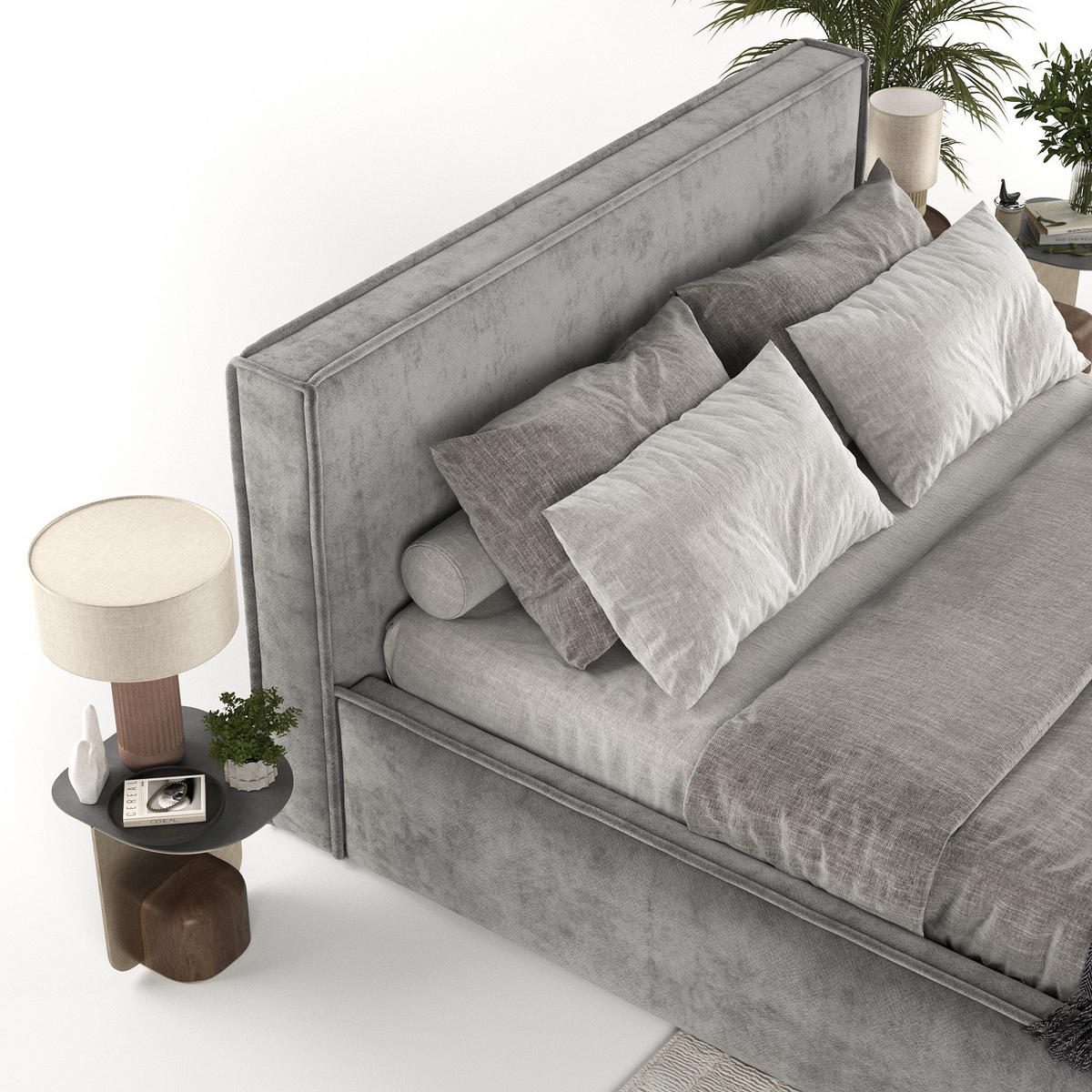 POLSTERBETT Sato mit Stauraum 140/200 cm Stahl im Terra NW Stoff - Dunkelgrau/Schwarz, Holz/Holzwerkstoff (140/200cm) - AltaBeds