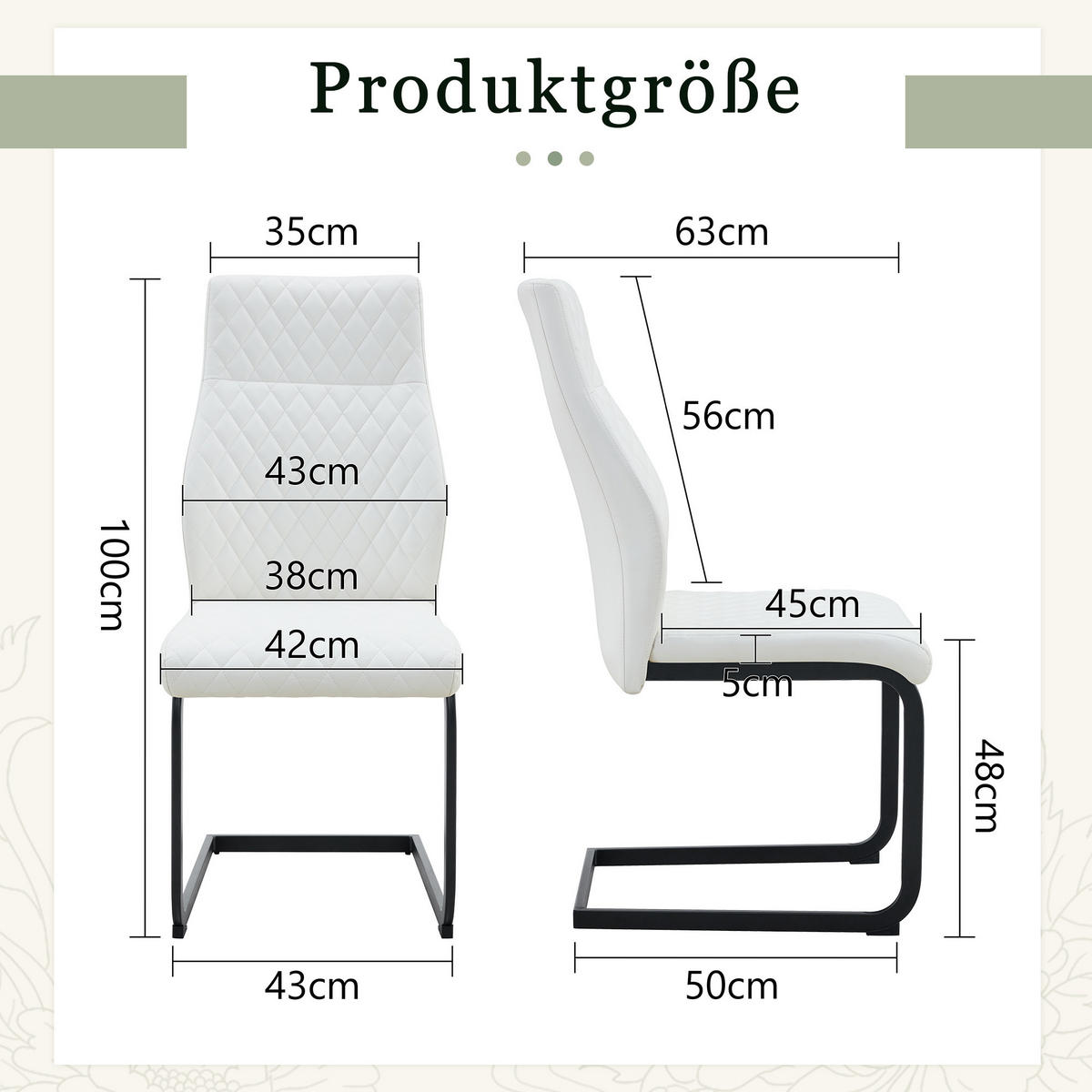 SCHWINGSTUHL DE-36569 2er-Set mit PU-Bezug und Metallrahmen Weiß - Weiß, Metall (63/100/43cm) - ComfortXL