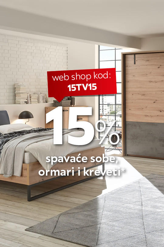 15% popust na spavaće sobe, krevete i ormare