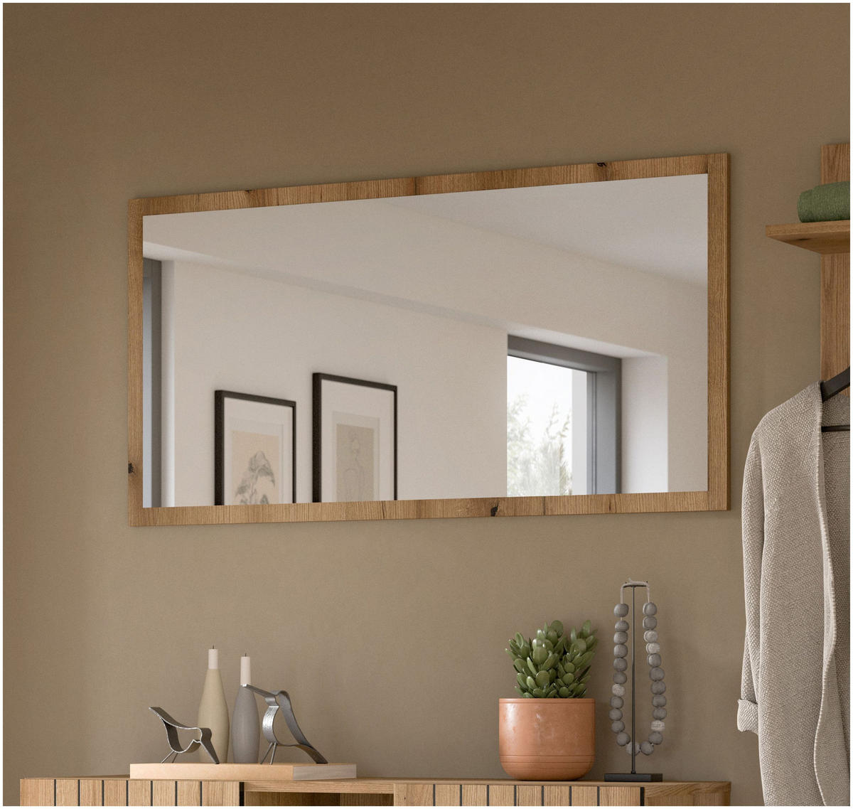 SPIEGEL Station Evoke Oak Nachbildung - Braun, Holzwerkstoff (106/55/2cm) - Xonox