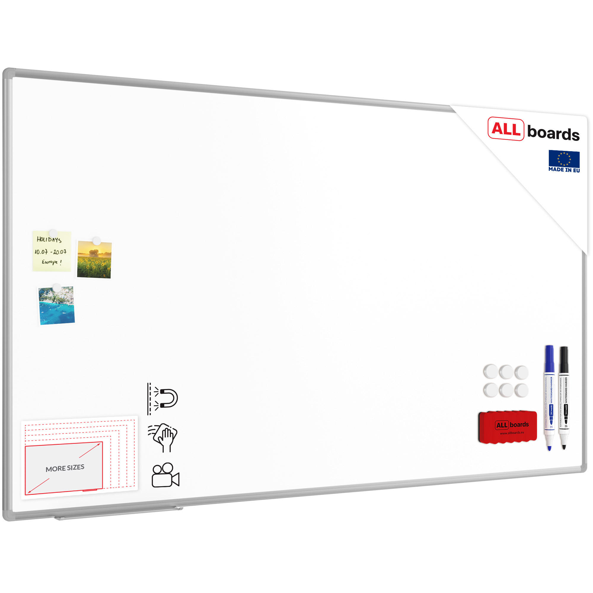 MAGNETISCHE Schreibtafel emailliert P3 - 170x100cm - Braun, Metall (170/100/1.6cm) - ALLboards