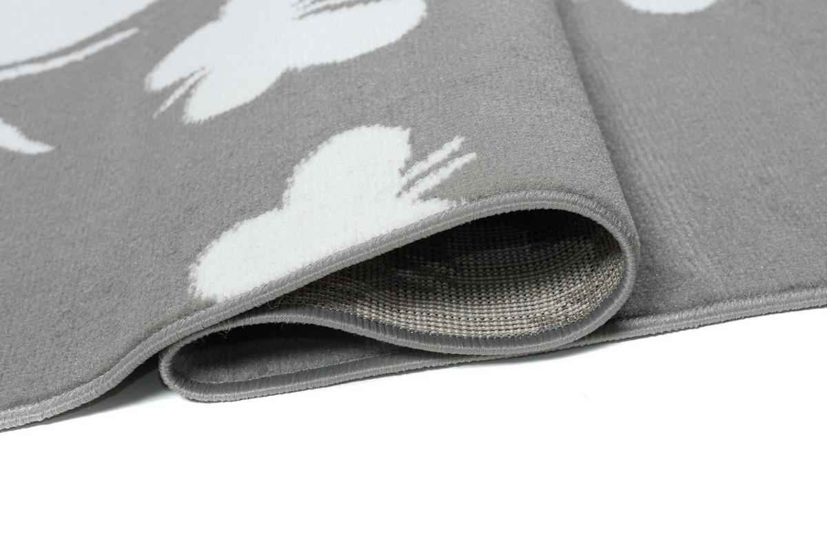TEPPICH LUXURY Grau Schmetterlinge Design 180/250 cm - Grau, Textil (180/250cm) - Tapiso