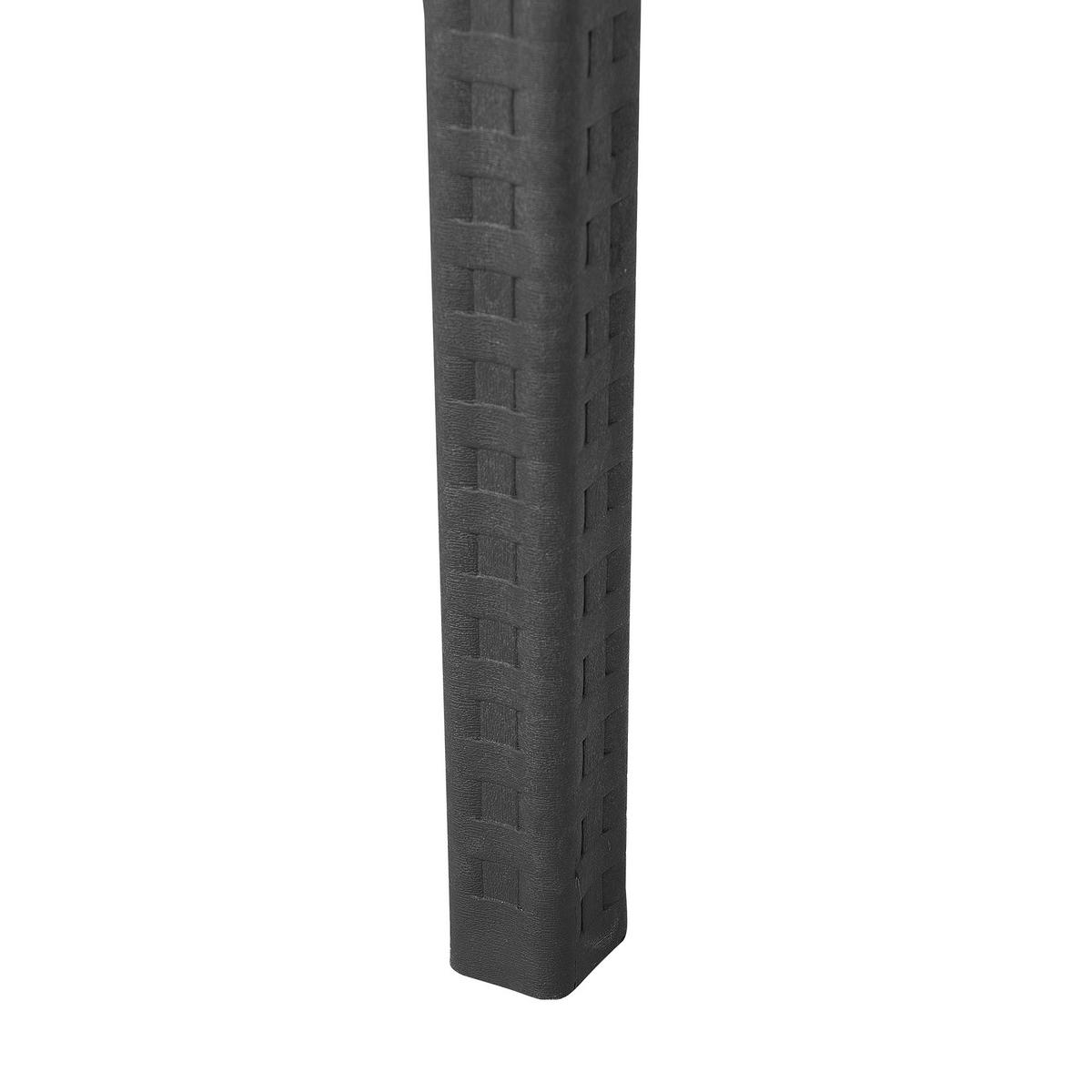 GARTENSTUHL 2er-Set Rattanoptik graphitgrau Fossano - Grau, Kunststoff (60/89/47cm) - Beliani
